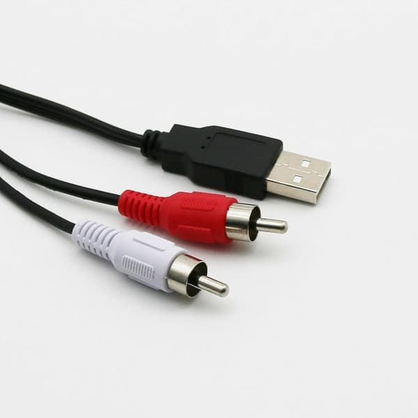 1,5 m USB A hann til 2X RCA Phono hann AV-kabel Ledning PC TV Aux Lyd Video Adapter