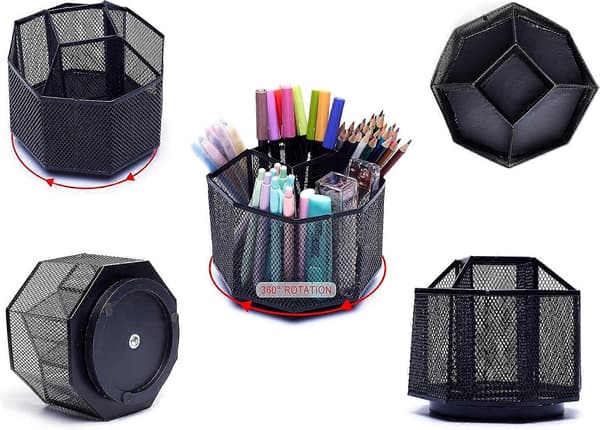 Skrivebordsorganisator/Net Skrivebordsopbevaring/Penholder/Multifunktionel 360 Roterende