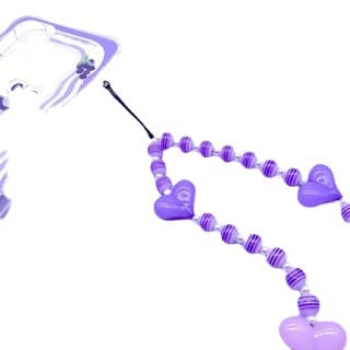 Kawaii Hjerteformede Perlebesatte Telefon Charms Håndlavede Akryl Armbånd