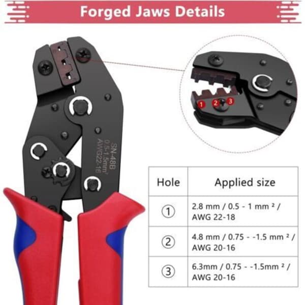 Crimping Tool, 600 Crimp Terminals for Electrical Cables 0.5-2.5 mm² (26-16WAG) DIY Red, Professional Crimping Tool Kit for Crimping Tool BO007