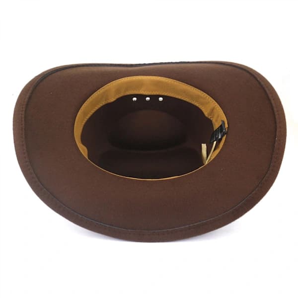 Cowboyhatt dame herre westernhatt bred brem med stropp