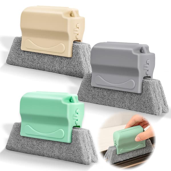 3 Pieces Window Groove Cleaning Brushes and Window Cleaning Tools
