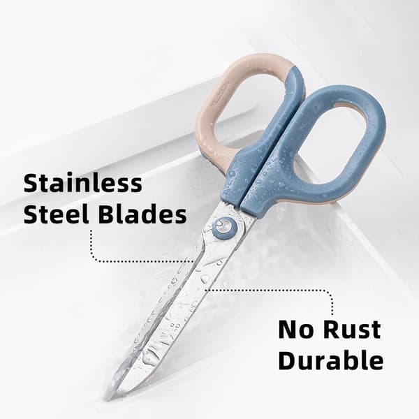 Multipurpose Scissors, Comfortable Handles, Sharp Shears for Office, Home, School, Crafts, Sewing, Fabric Supplies (6 Inch, Blue)
