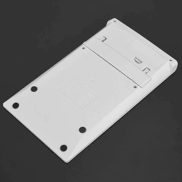 Calculator Slim Elegant Design 12-Digit Electronic Desktop Calculator Solar and Battery Dual Power White Calculator for Office