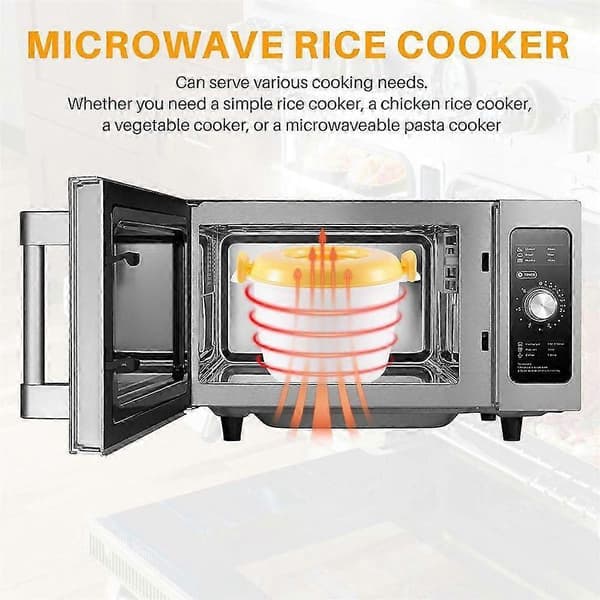 Handheld Microwave Rice Cooker with Special Steamer Box, Steamer Basket, Container, Steamed Rice Heating Bowl, Multifunctional Lunch Box 2600 ml