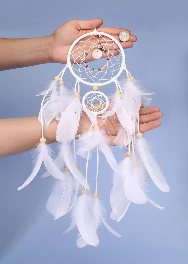 Fjærdreamcatcher Skjell Drømmefanger Nyhet Ornamenter C