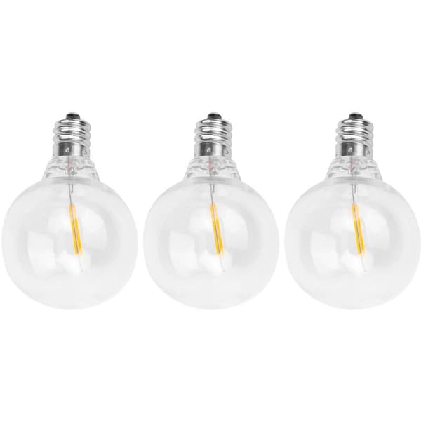 3 st G40 LED-ersättningslampor, E12 skruvbas, krossäkra LED-globlampor för solcellslampor, varmvit
