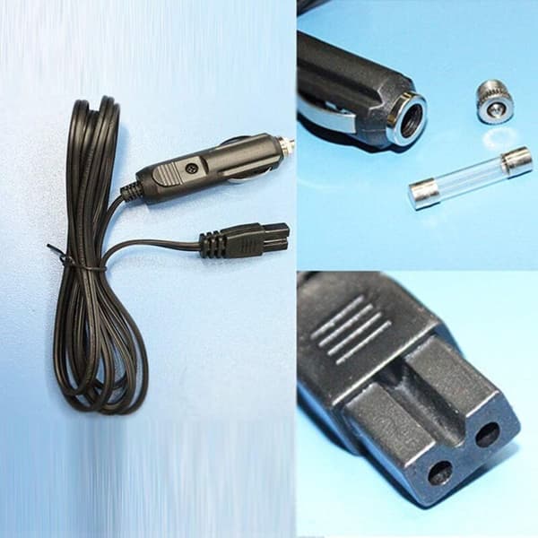 12V DC Car Cooler with 2m Power Cable, Heat-Resistant Fuse Plug, Compatible with Portable Refrigerators
