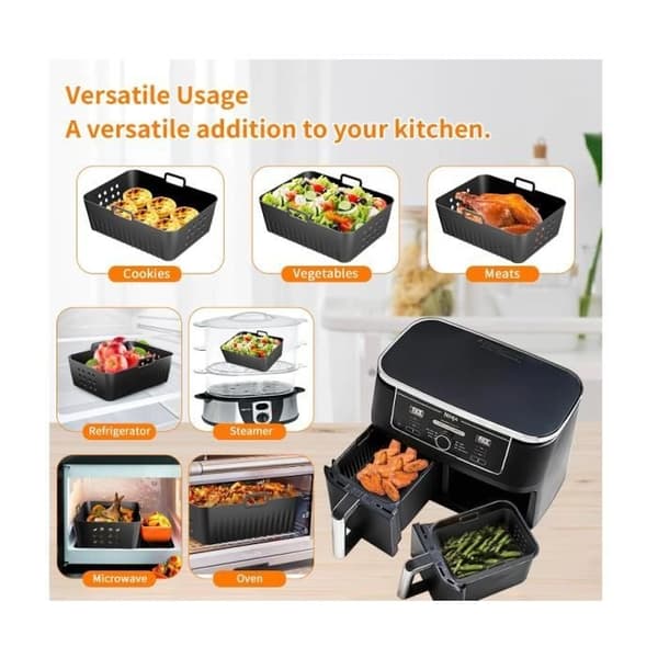 2-pakning airfryer-former for Ninja Double Stack XL airfryer SL400EU, silikonform-tilbehør Airfryer Foodi Max