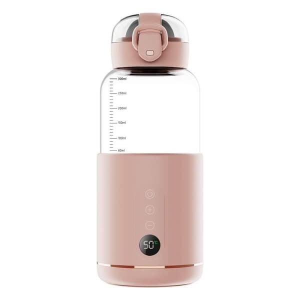 Vauvan pullonlämmitin - Pinkki - Kannettava - Säädettävä lämpötila - 300 ml - Langaton