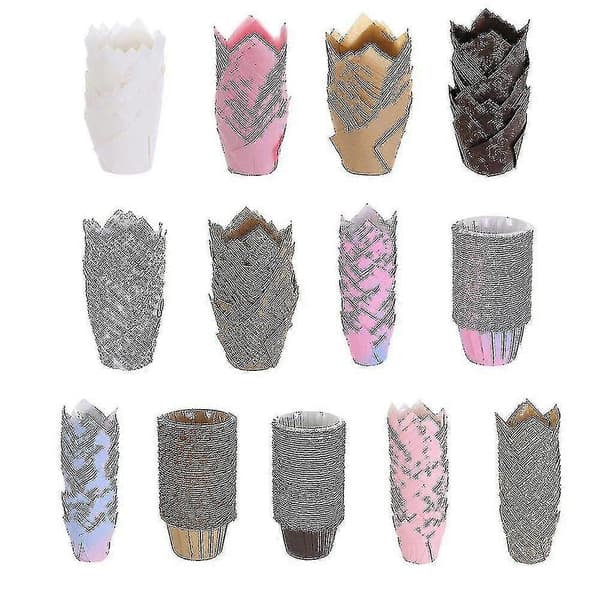 50 st Hem Kök Tulpan Bakform Party Tillbehör Cupcake Formar Muffin
