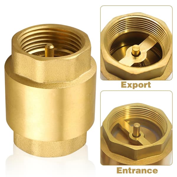 1-inch Brass Check Valve with Internal Thread, DN25 Backflow Preventer Universal with Internal Thread on Both Sides, 1-inch Vertical Brass Check Valve