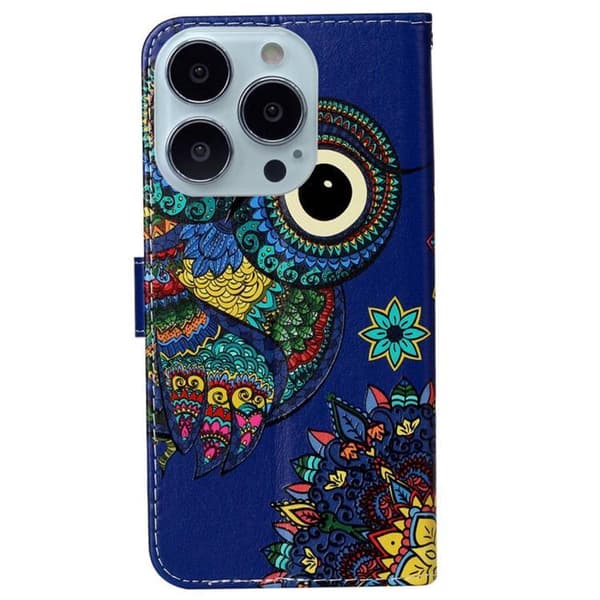 iPhone 14 Pro Max Lompakkokotelo Folio Flip - Pöllö