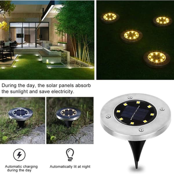 Solar Garden Lights 8 LED Solar Ground Light Ground Spotlight Garden Decoration