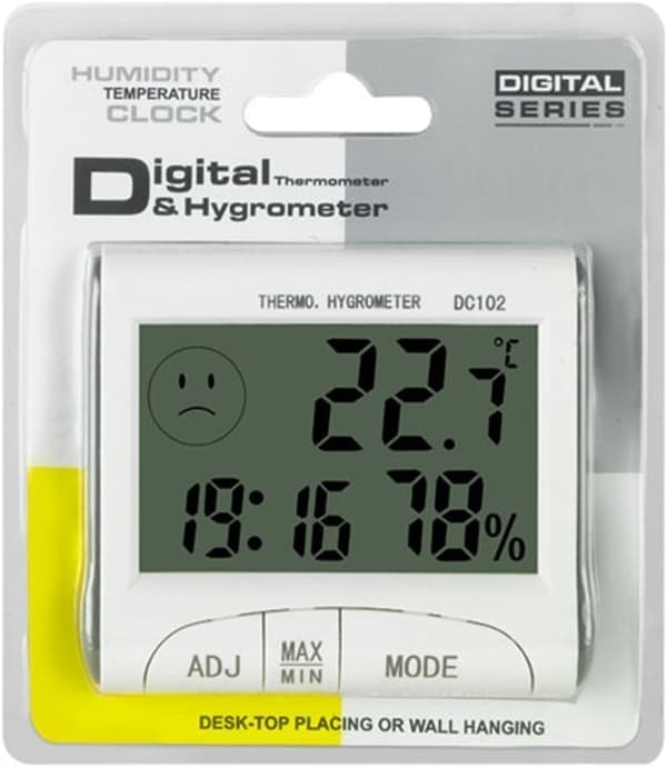 LCD Romtermometer Mini LCD Digital Innendørs Termometer Hygrometer Temperaturmåler Klokke Skrivebord Værstasjon