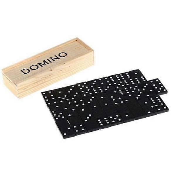 28 dele sort domino sæt finpoleret træ domino spil rejse domino til