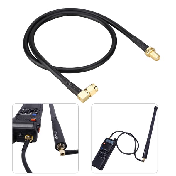 SMA-hun til SMA-han antenneforlængerkabel til Baofeng UV-5R UV-82 UV-9R Plus Walkie