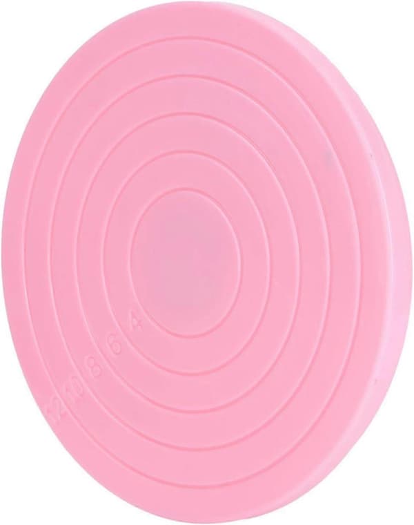 Roterende kakefat, 2 stk Mini 360-graders basestativ Display Roterbare bakeverktøy Cupcake-dekorasjonsutstyr - Rosa