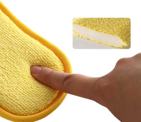 Kitchen Sponge, Microfiber Double-Sided Sponge, Reusable - Random Colors (10 pcs)