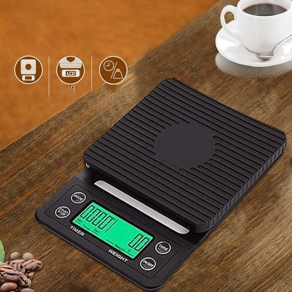 Digital Kitchen Scale Weight Gram and Oz for Baking Cooking, Accurate Graduation 1G/0.1Oz, Black
