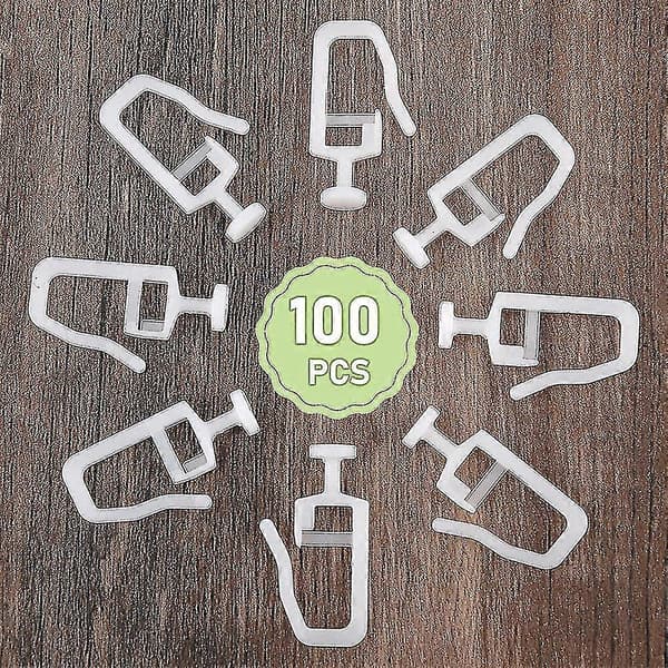 100 stk Hem 6mm Hode Vindusbeslag Gardinskinne Slider med Folder