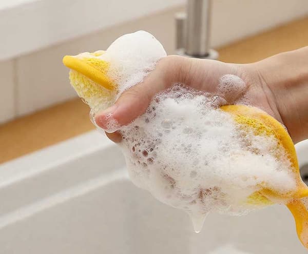 Kitchen Sponge, Microfiber Double-Sided Sponge, Reusable - Random Colors (10 pcs)