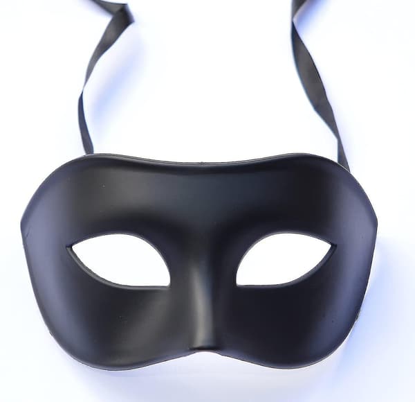 2* Maske, Sort Mat Klassisk Stil Venetiansk Maske, Maskerade, Burlesque Bal Maskerade (Sort One Size)