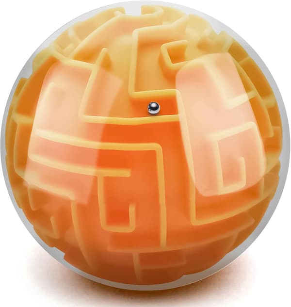 Puslehjernespil (Orange) - 3D-labyrint med udfordrende udfordringer