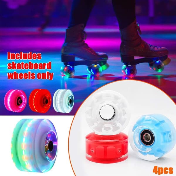 Skateboardhjul, 4 stk/sett Lysende skateboardhjul Quad Roller S
