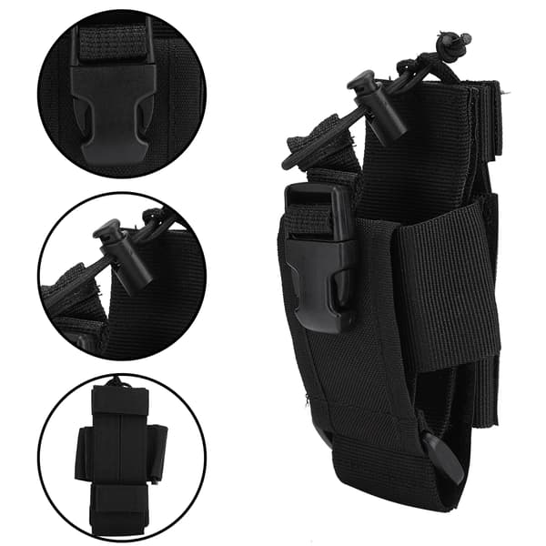 Universel justerbar multifunktionel sort intercom radio opbevaringstaske walkie talkie taske holder pose_tfrf