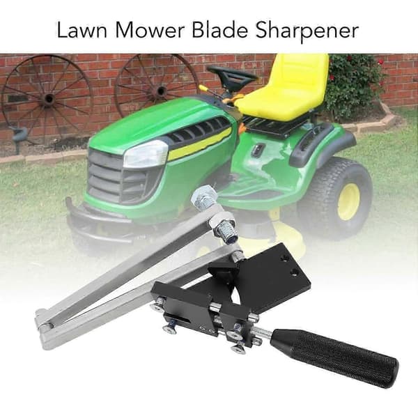 Lawn Mower Blade Sharpener Adjustable 15°-45° for Straight and Standard Lawn Mower Blades Sharpening Balancing Fixture Tool Black