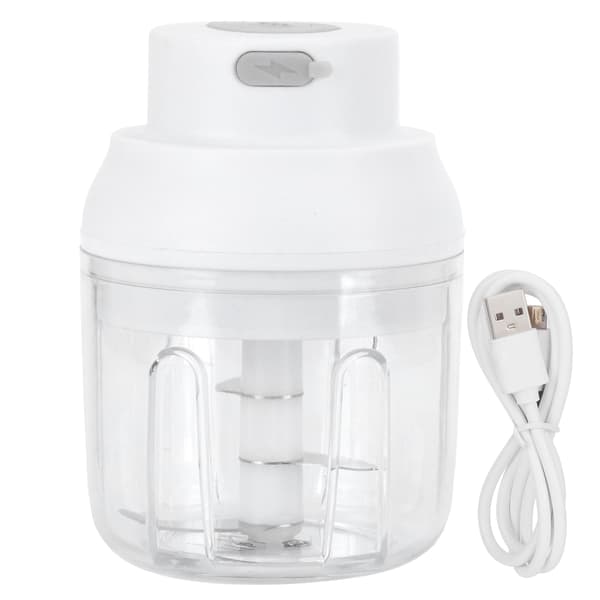 Mini Vegetable Chopper 250ml Electric Garlic Press Crusher Grater Kitchen Accessory White