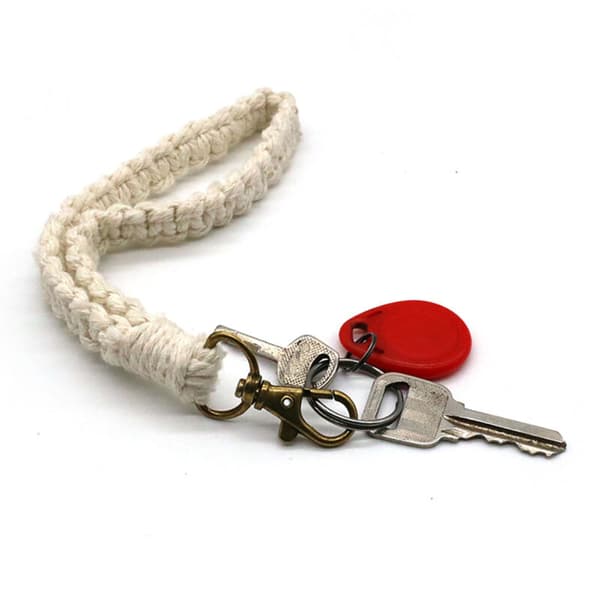 3 stk. Makrame Nøglering Håndlavet Boho Tilbehør Armbånd til Bilnøgle Taske Vedhæng Pung Charm Unik Gave