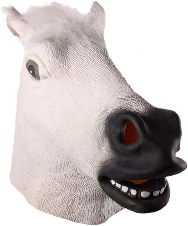 Hästhuvud Halloween-rekvisita Latex Gummimask för kostymfester