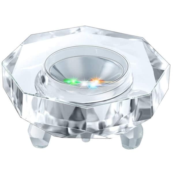 Flerfarget krystall LED-lysbase automatisk blinkende basefargeutstillingsstativ opplyst displayplate med flat overflate