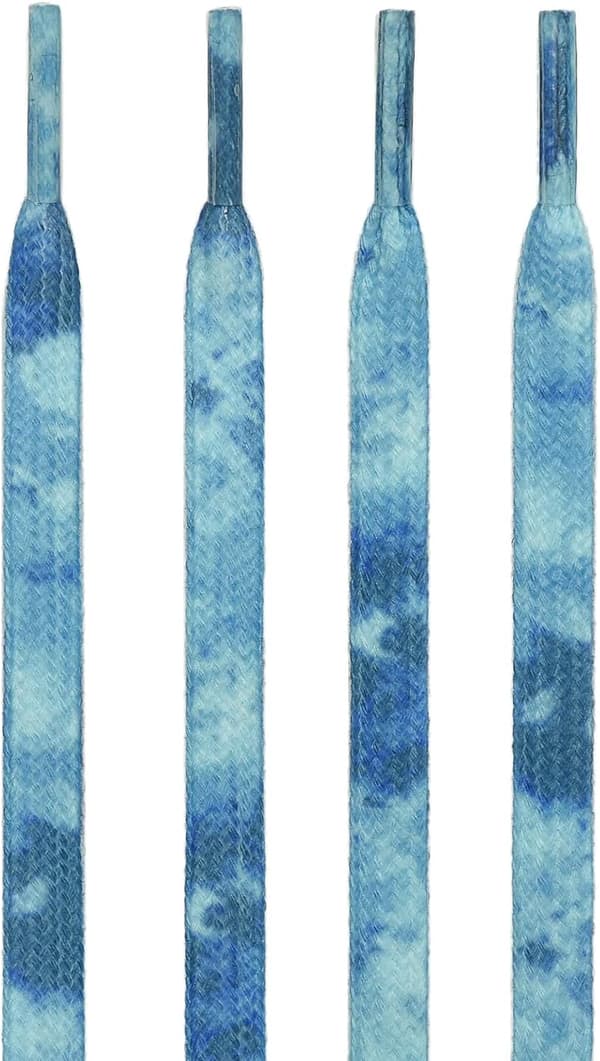 Platte tie-dye snørebånd [1 par] 8 mm farverige snørebånd af høj kvalitet