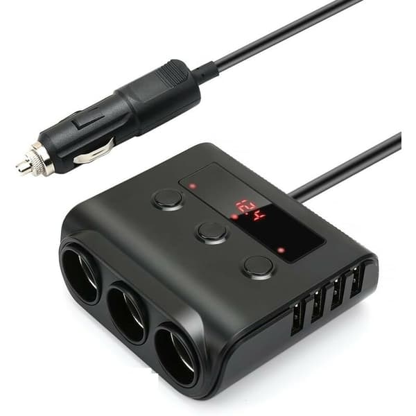 3-Port Biloplader Multi-Stik Cigarettænder 24V/12V USB Biloplader Multi-Adapter Splitter 4 USB-porte