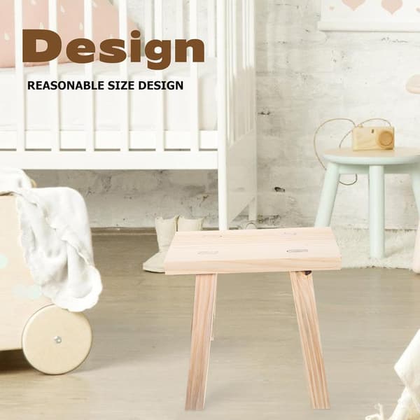 Small Wooden Stool Cute Step Stool 24 x 15 x 22 cm Wood Material Retro