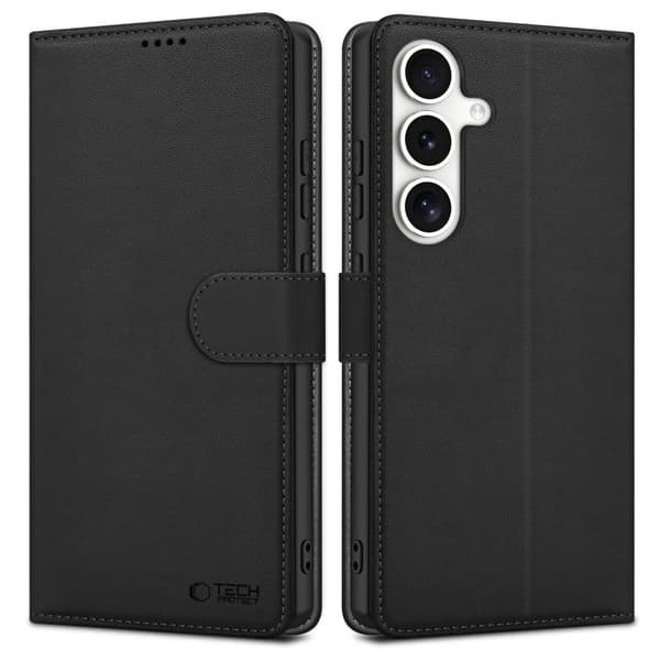 Kompatibel med Samsung, Tech-Protect Samsung Galaxy S25 Etui Læder Sort 90 90