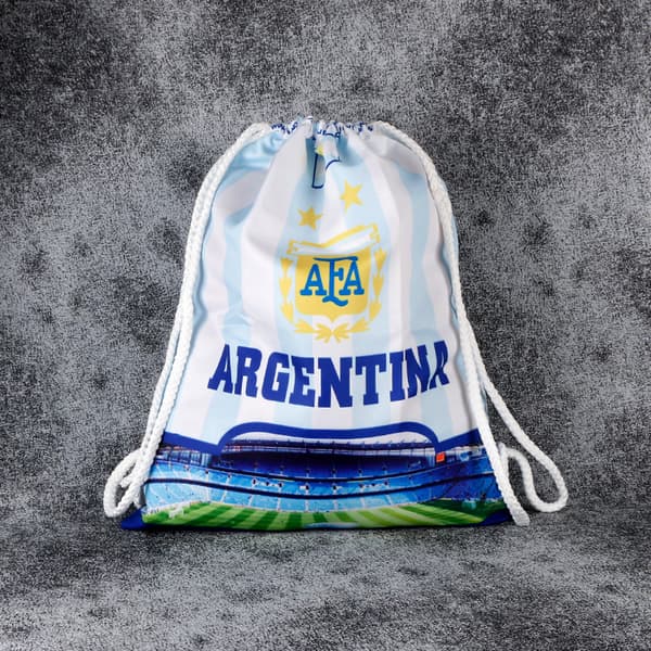 2022 Qatar VM fodboldopbevaringstaske - Argentina B Canvas Wit