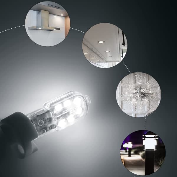 10 stk G4 LED-pære, 6000K hvit, ikke dimbar, utskiftbar hette
