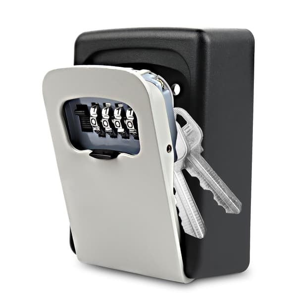 Secure Key Box, Wall Mounted Coded Key Box, Waterproof Key Box, with 4-Digit Code, for Home, School, Garage, Factory, Office