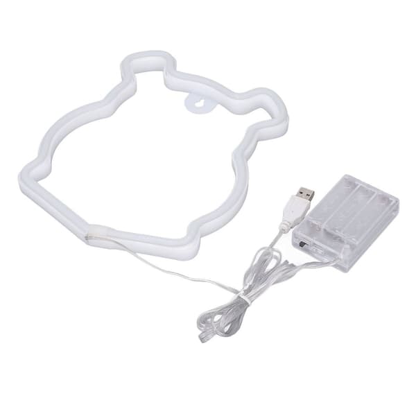 Neonljus LED-skylt i björnform, batteridriven, USB KLB