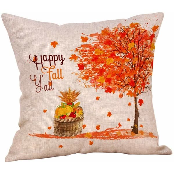 4-pack \"Falling in Love Quotes\" kuddfodral med lastbil och pumpor, Thanksgiving, 18 x 18 tum, bomull, höst, gårdsdekor
