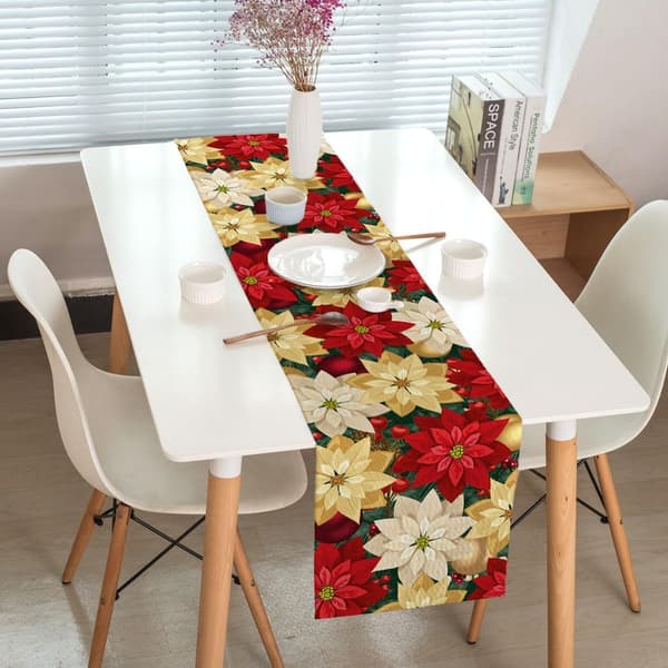 1 pc Christmas Table Runner 33x183 cm, Christmas Winter Jute Table Runner Seasonal Kitchen Dining Christmas T