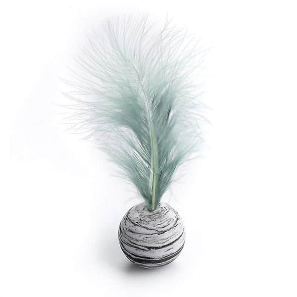 Cat Pet Toy Star Structure Ball Throwing Cat Accessories Light Feather Foam Kitten Interactive Fun Entertainment Toy (Green)