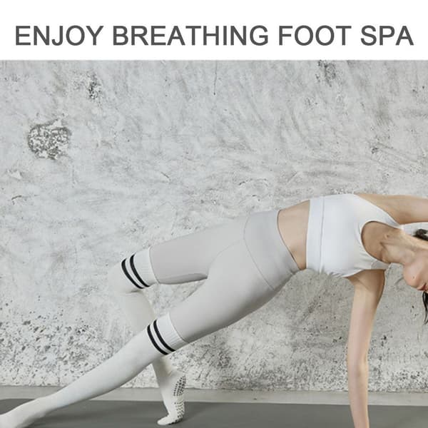 Knee-High Toe-Free Long Non-Slip Socks - Anti-Slip White KLB