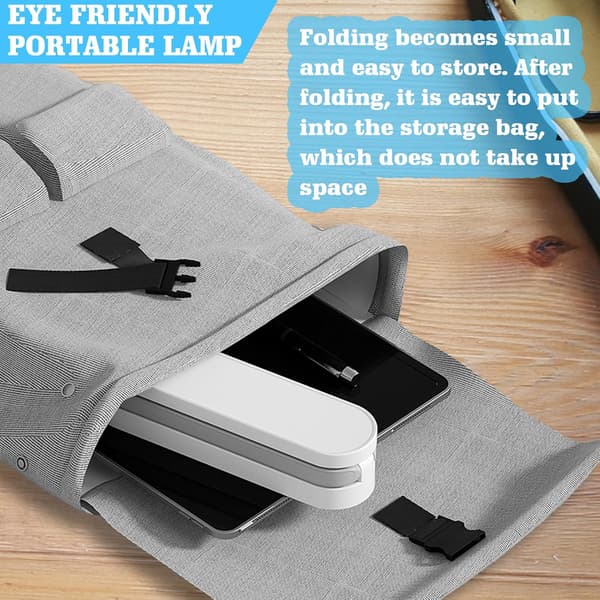 Foldable Cordless LED Desk Lamp - Dimmable Table Lamp with 3 Brightness Levels - USB Rechargeable