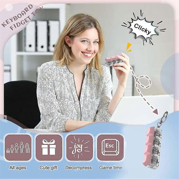 Decompression Toys Keyboard Clicker Toy Keyboard Cube Toy Mechanical Key Toy Button Stress Relief f