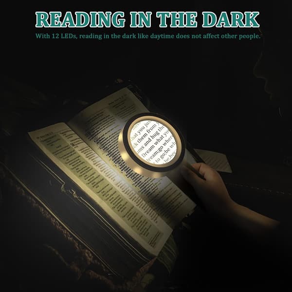 Illuminated Reading Magnifier, Handheld Magnifying Glass, Illuminating Magnifier, 30x Magnifying Glass